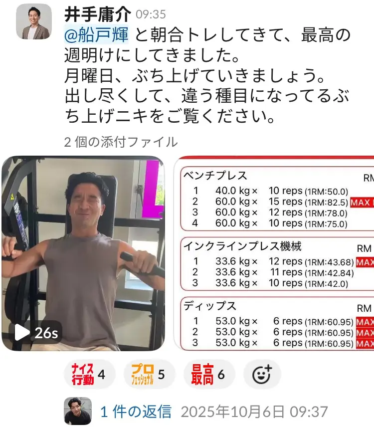 筋トレコミュニティの様子